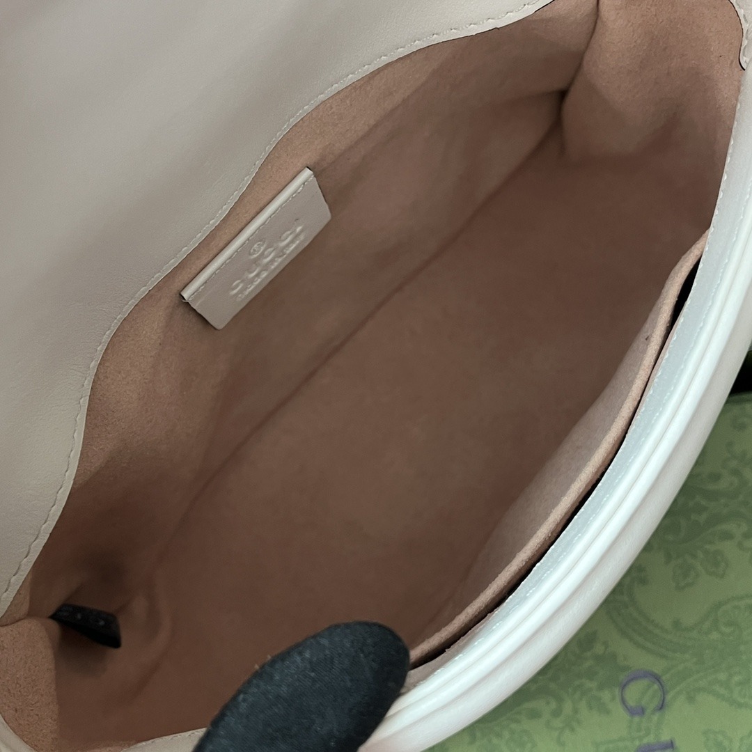 1:1 Replica Gucci GG Marmont Mini Top Handle Bag White For Women, Women's Bags 8.3in/21cm GG 547260 DTDIT 9022 - Image 9