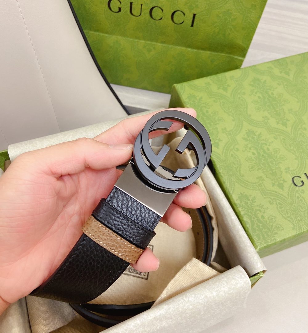 1:1 Replica Gucci GG Marmont Reversible Belt Black, Women Belt