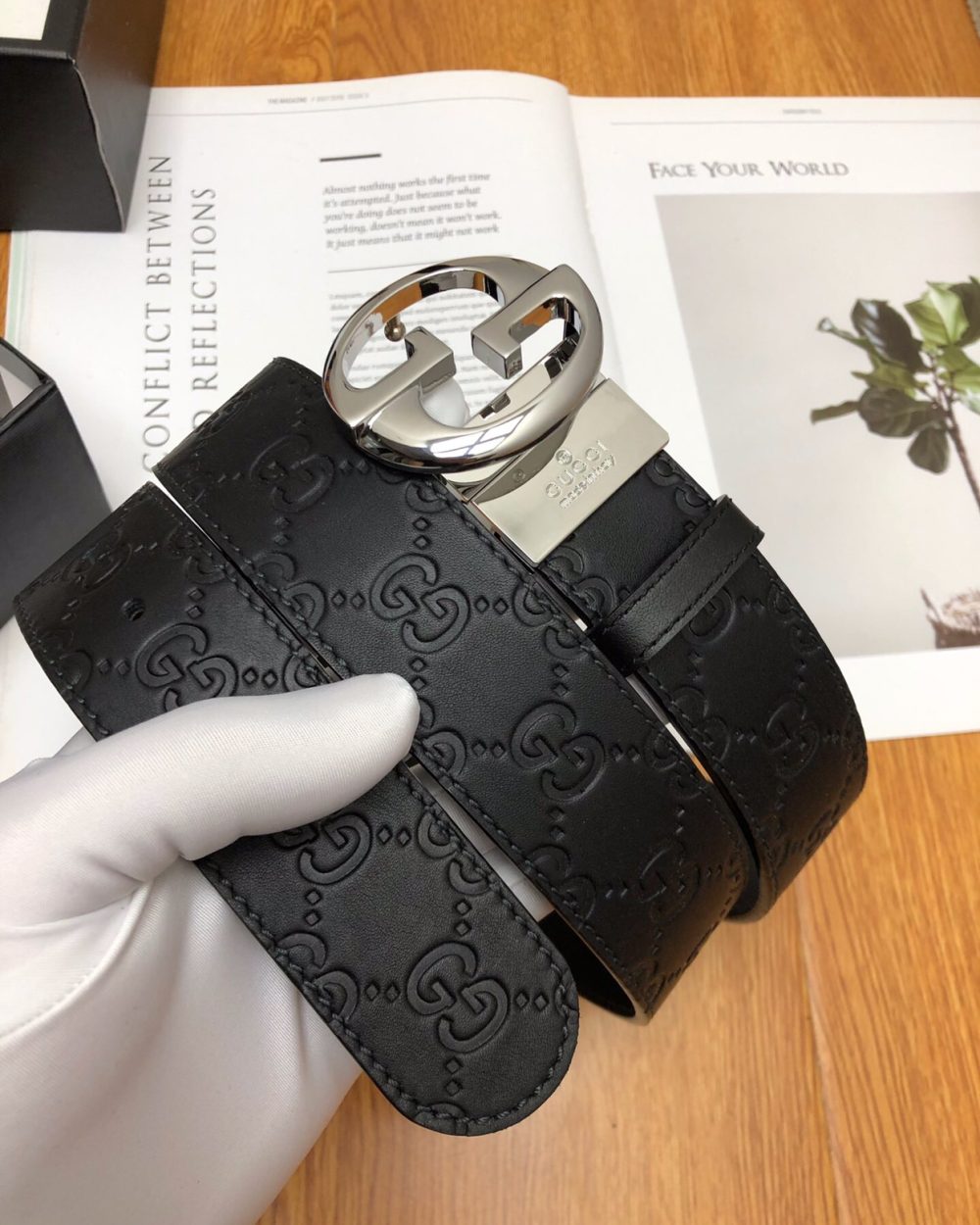 1:1 Replica Gucci GG Marmont Reversible Belt Black, Women Belt