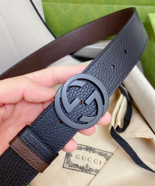 1:1 Replica Gucci GG Marmont Reversible Belt Black, Women Belt