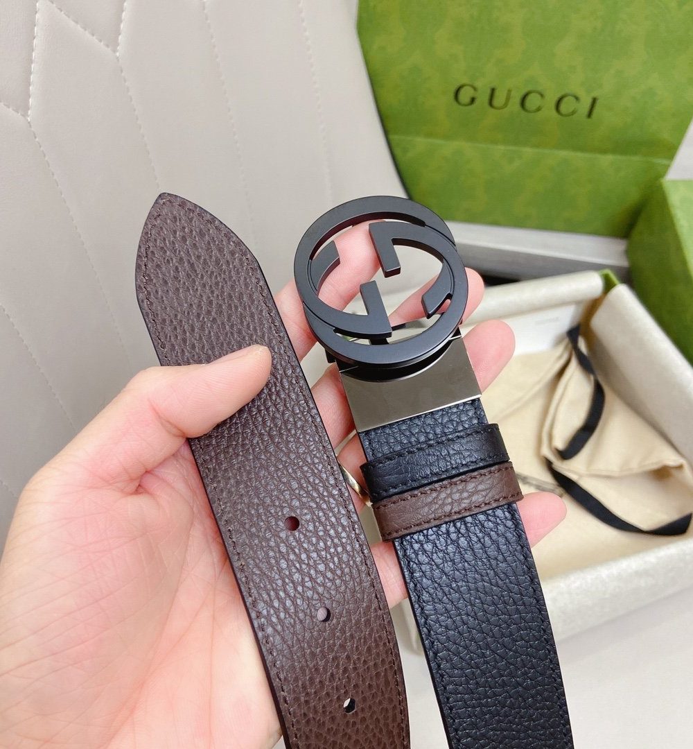 1:1 Replica Gucci GG Marmont Reversible Belt Black, Women Belt