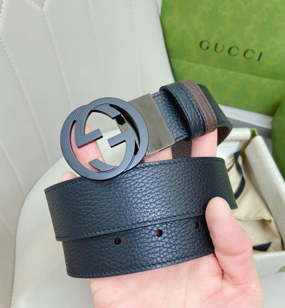 1:1 Replica Gucci GG Marmont Reversible Belt Black, Women Belt