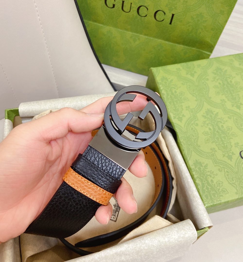 1:1 Replica Gucci GG Marmont Reversible Belt Black, Women Belt