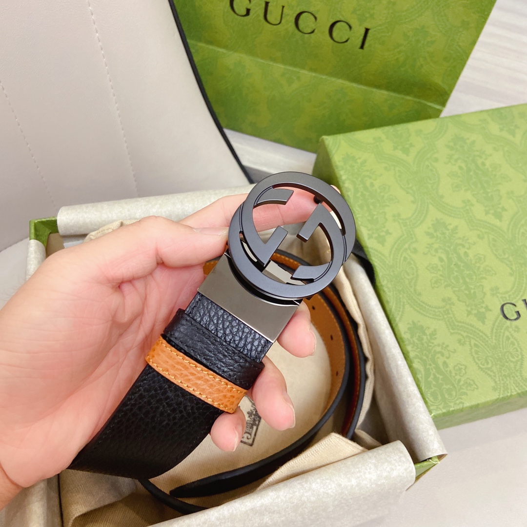 1:1 Replica Gucci GG Marmont Reversible Belt Black, Women Belt - Image 4
