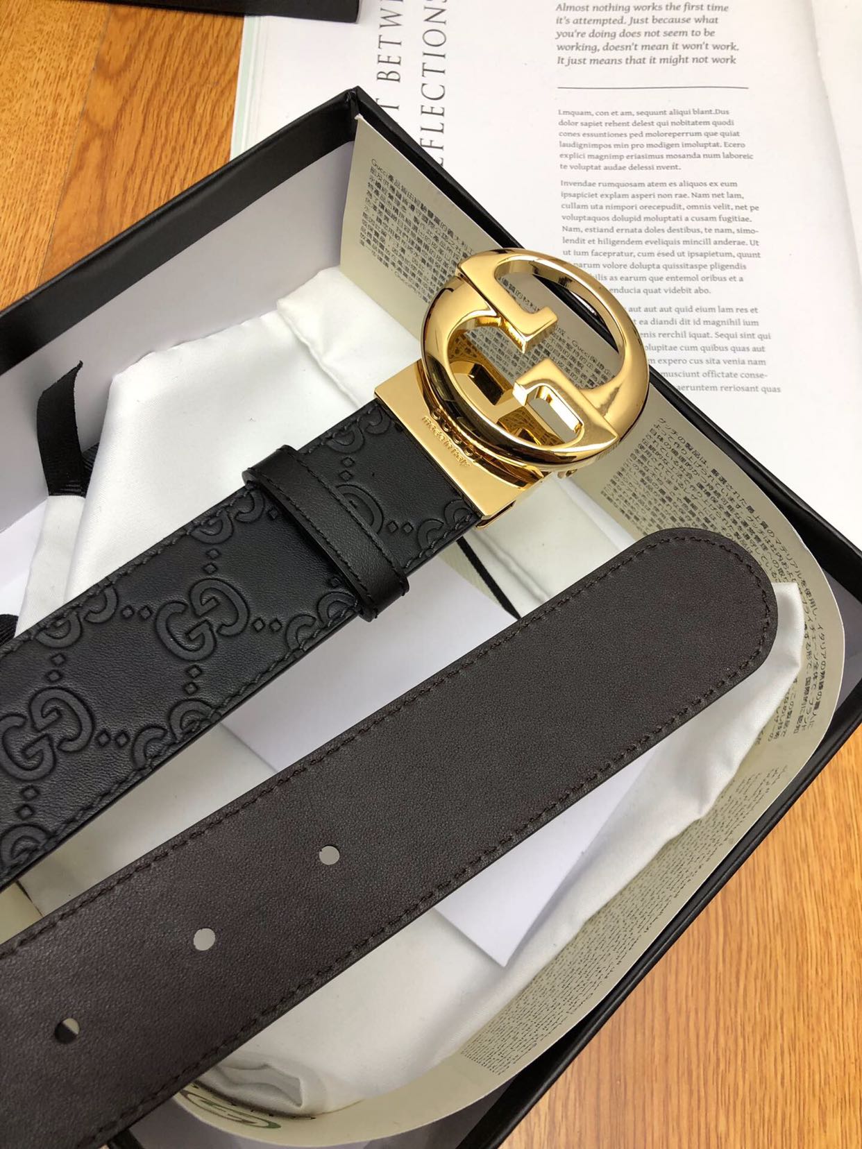 1:1 Replica Gucci GG Marmont Reversible Belt Black, Women Belt - Image 5