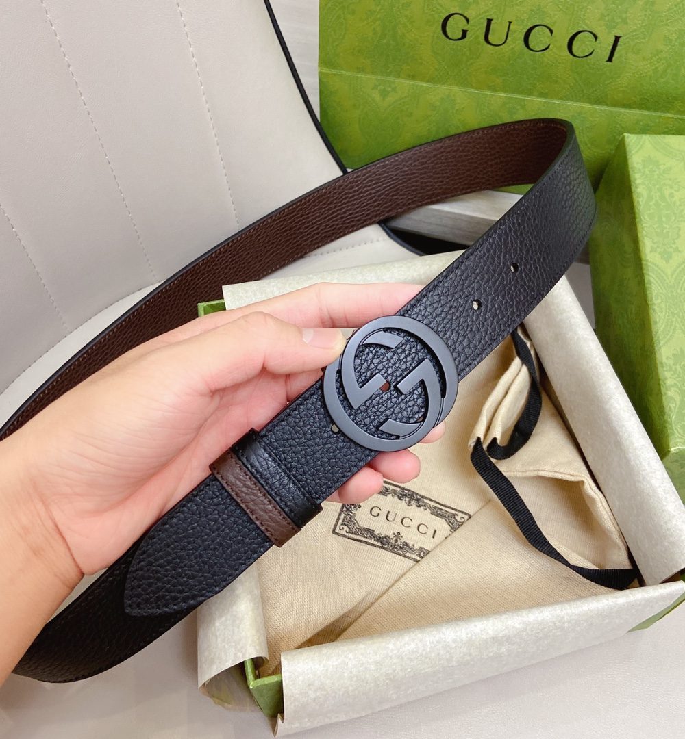 1:1 Replica Gucci GG Marmont Reversible Belt Black, Women Belt