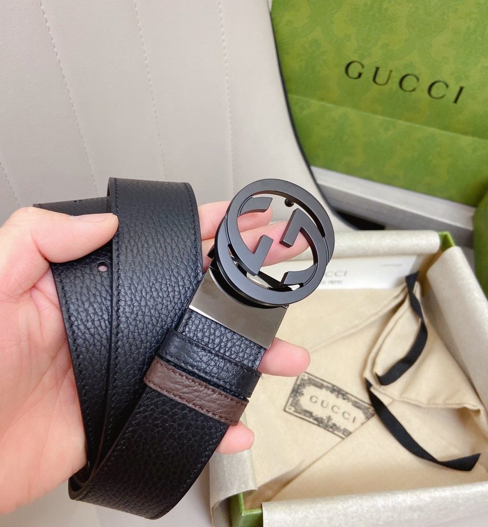 1:1 Replica Gucci GG Marmont Reversible Belt Black, Women Belt