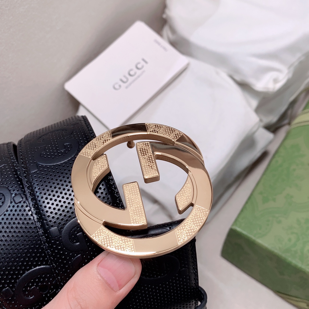 1:1 Replica Gucci GG Marmont Reversible Belt Black, Women Belt - Image 4