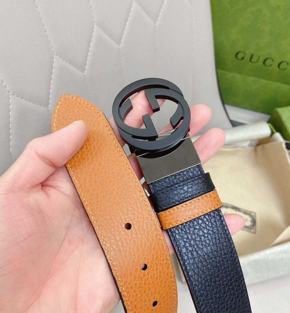 1:1 Replica Gucci GG Marmont Reversible Belt Black, Women Belt