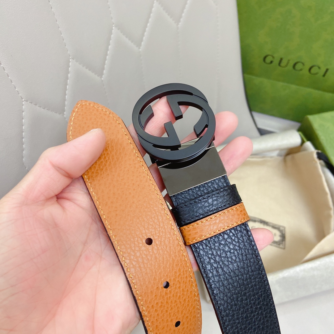 1:1 Replica Gucci GG Marmont Reversible Belt Black, Women Belt - Image 6