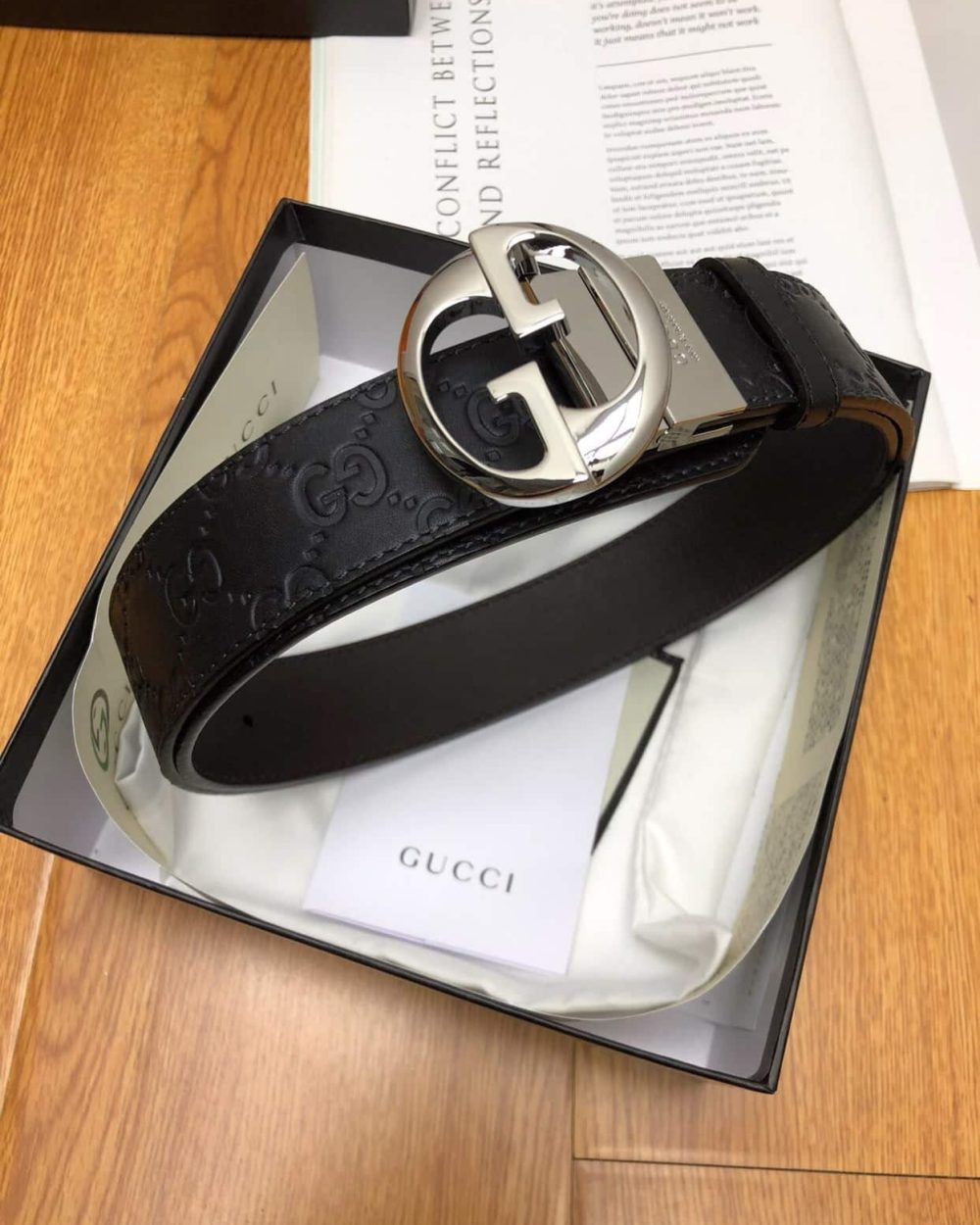 1:1 Replica Gucci GG Marmont Reversible Belt Black, Women Belt