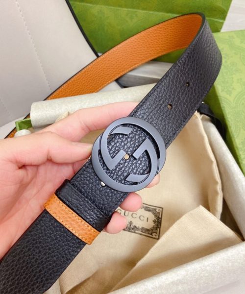 1:1 Replica Gucci GG Marmont Reversible Belt Black, Women Belt