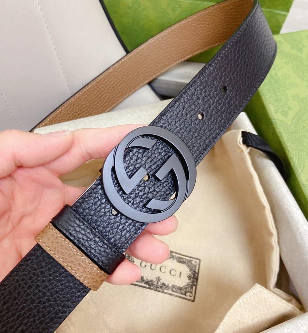 1:1 Replica Gucci GG Marmont Reversible Belt Black, Women Belt