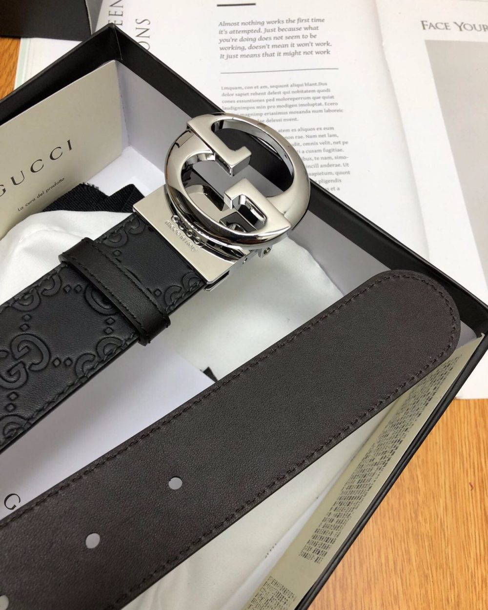 1:1 Replica Gucci GG Marmont Reversible Belt Black, Women Belt