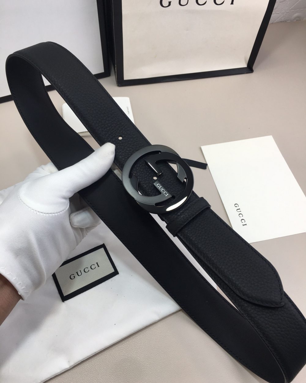 1:1 Replica Gucci GG Marmont Reversible Belt Black, Women Belt