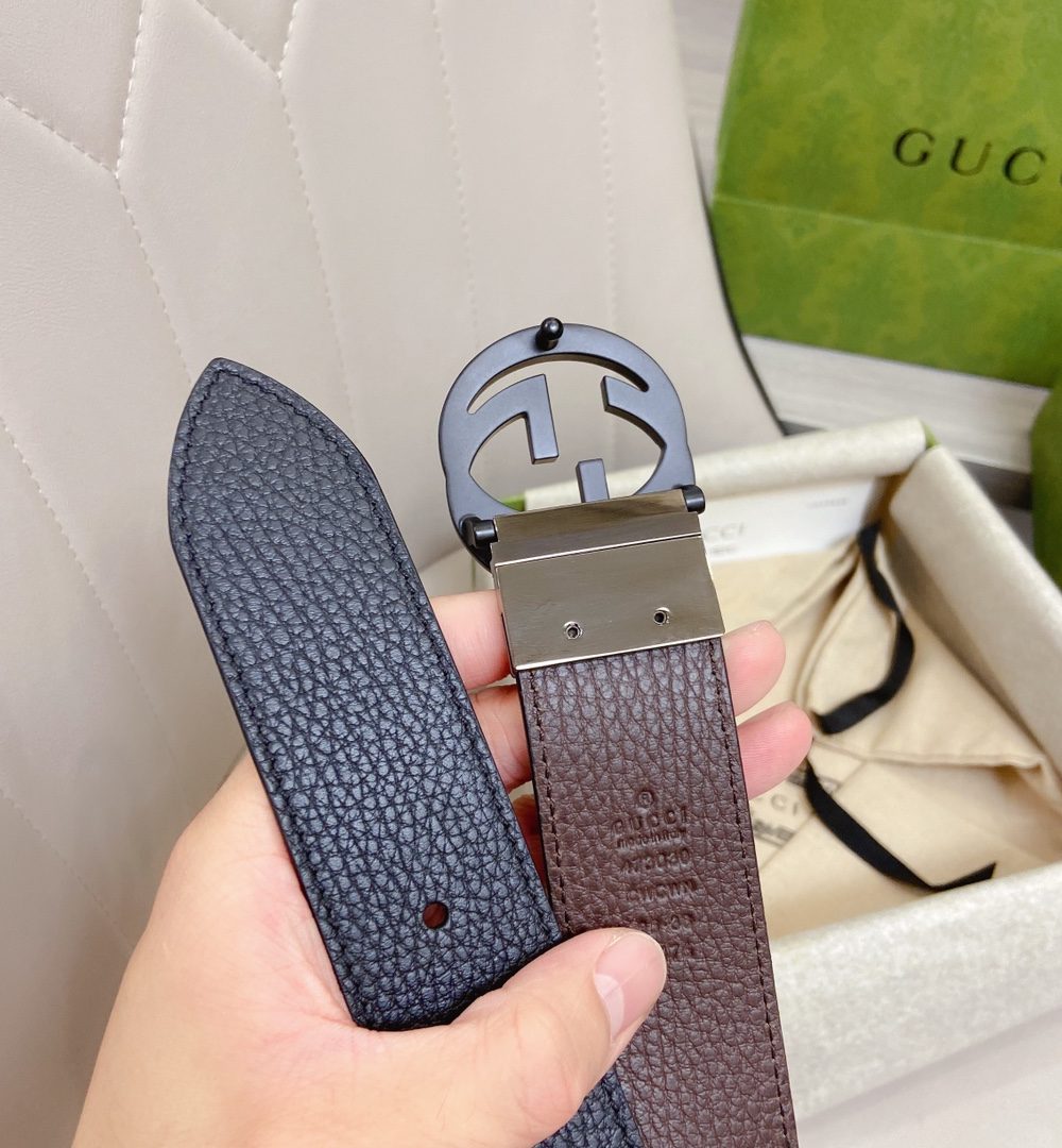 1:1 Replica Gucci GG Marmont Reversible Belt Black, Women Belt