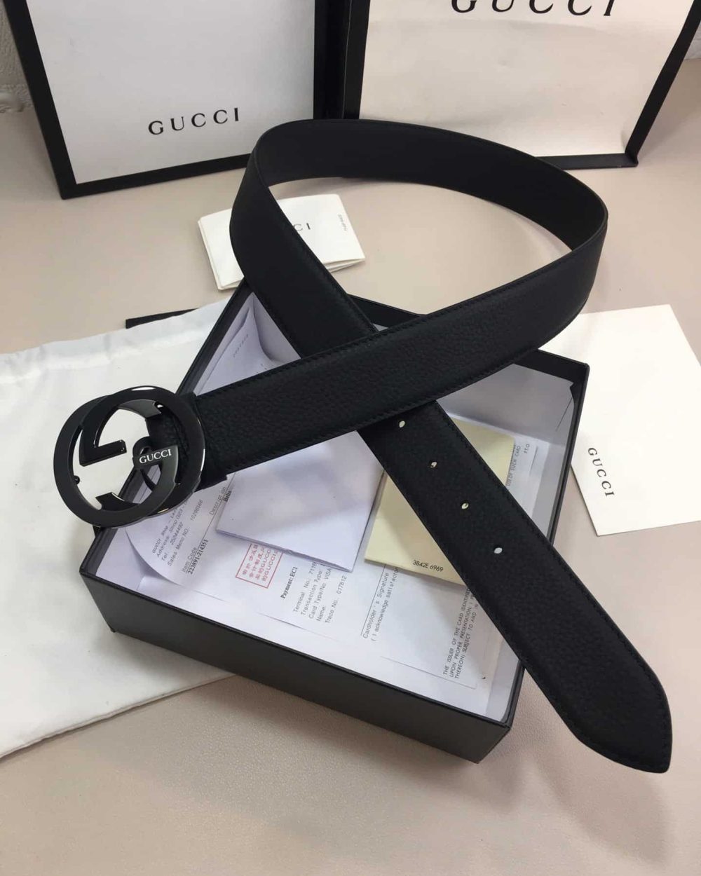 1:1 Replica Gucci GG Marmont Reversible Belt Black, Women Belt