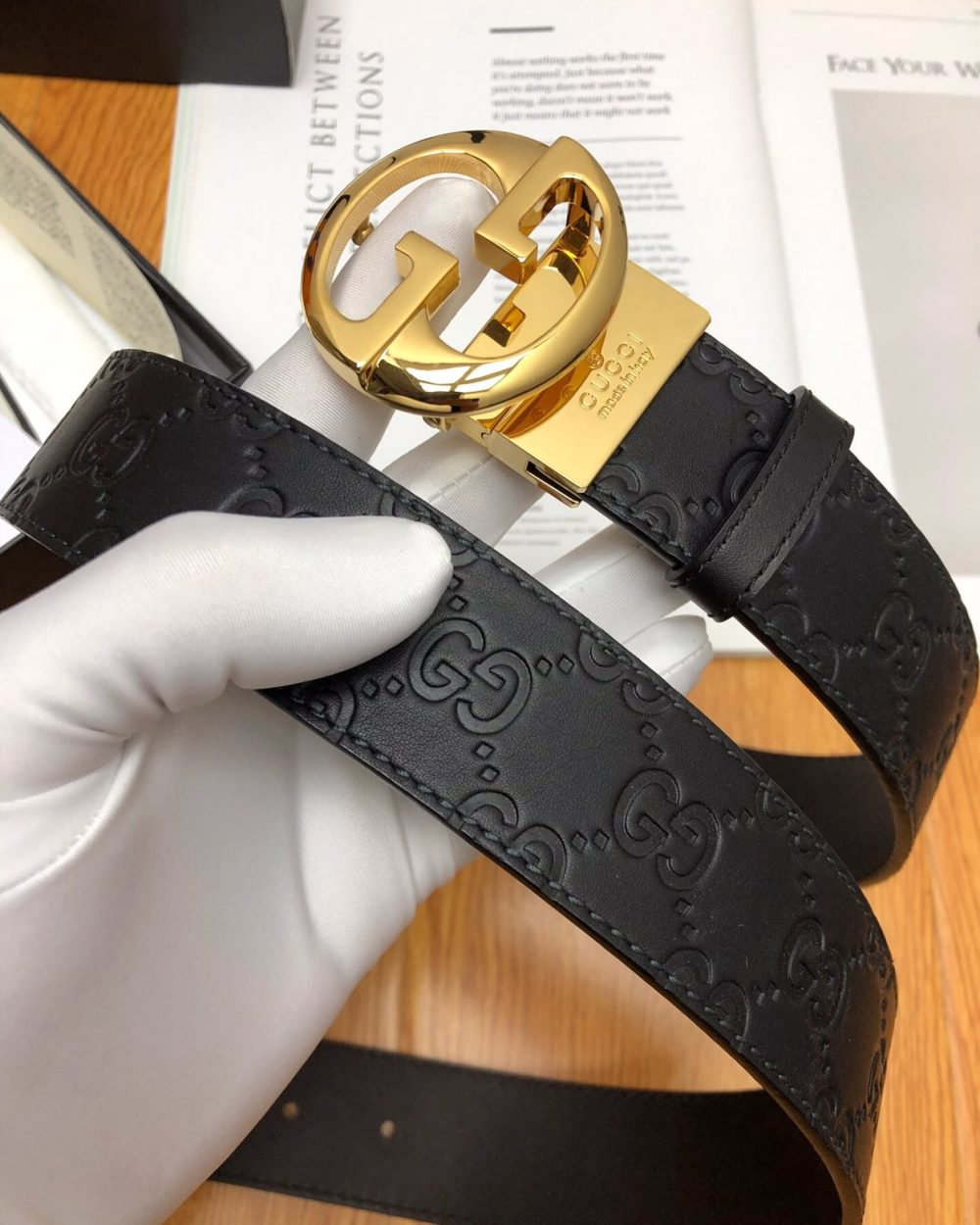 1:1 Replica Gucci GG Marmont Reversible Belt Black, Women Belt