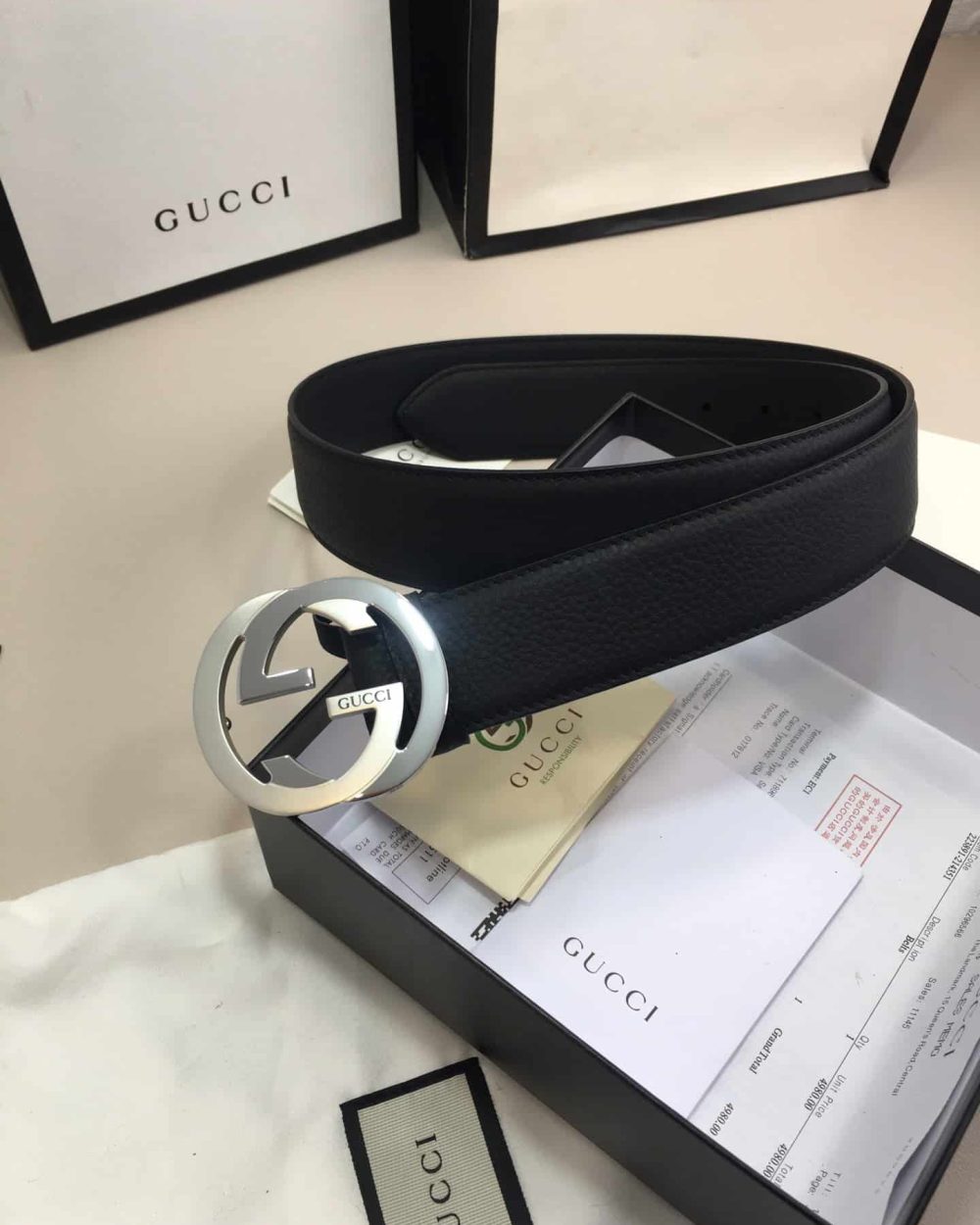 1:1 Replica Gucci GG Marmont Reversible Belt Black, Women Belt