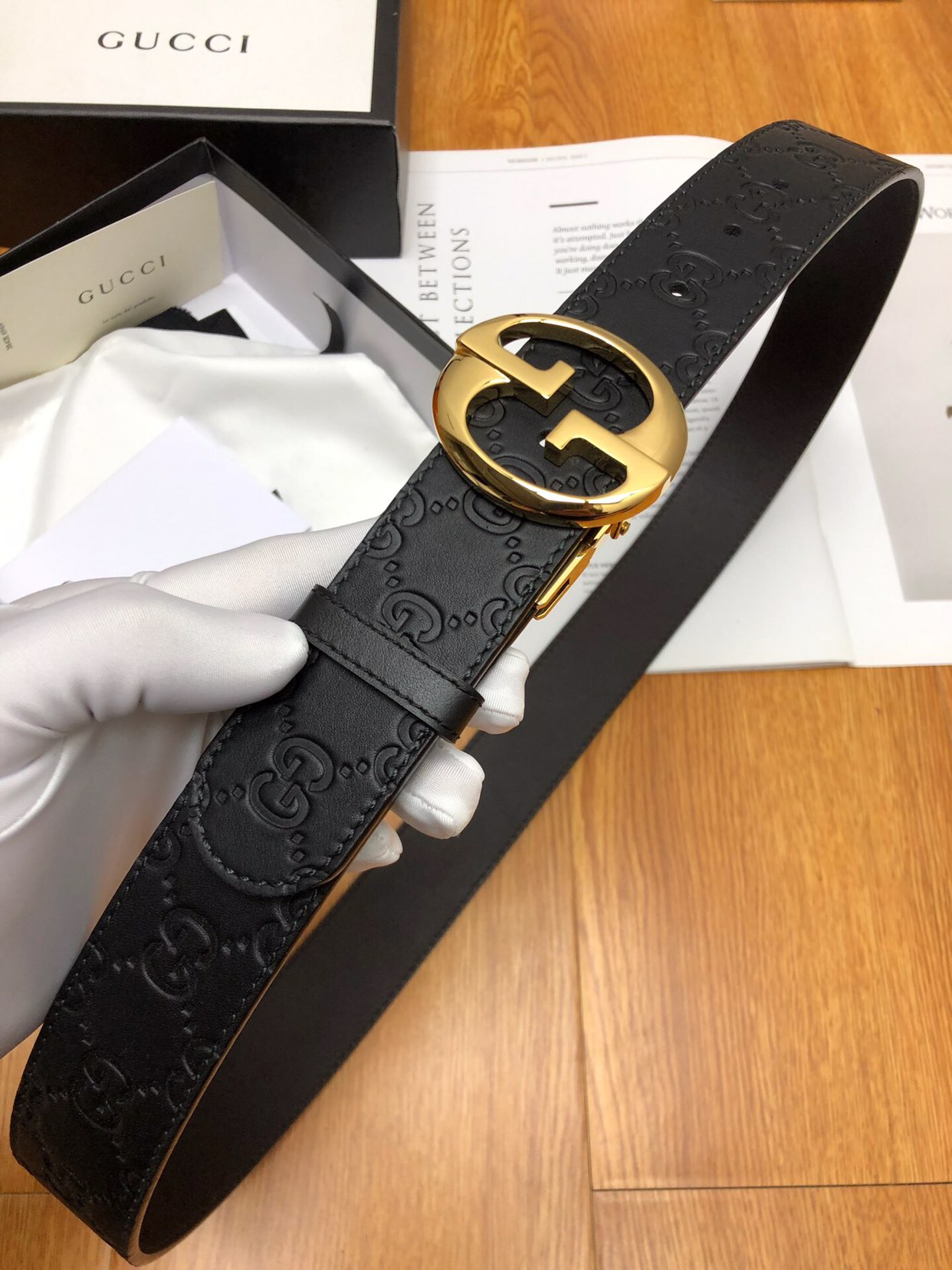 1:1 Replica Gucci GG Marmont Reversible Belt Black, Women Belt - Image 2
