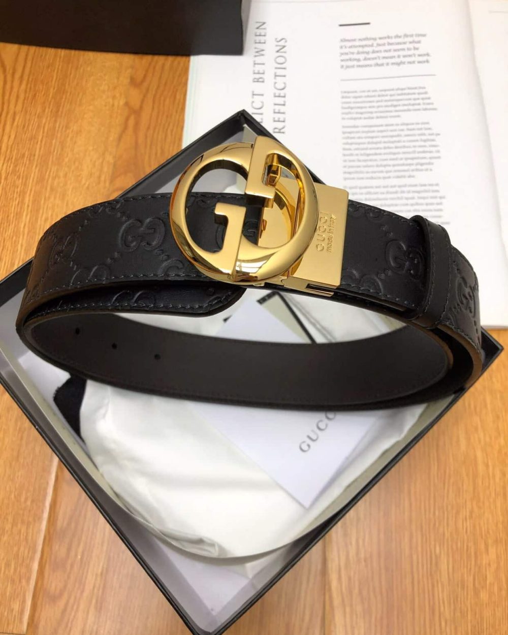 1:1 Replica Gucci GG Marmont Reversible Belt Black, Women Belt