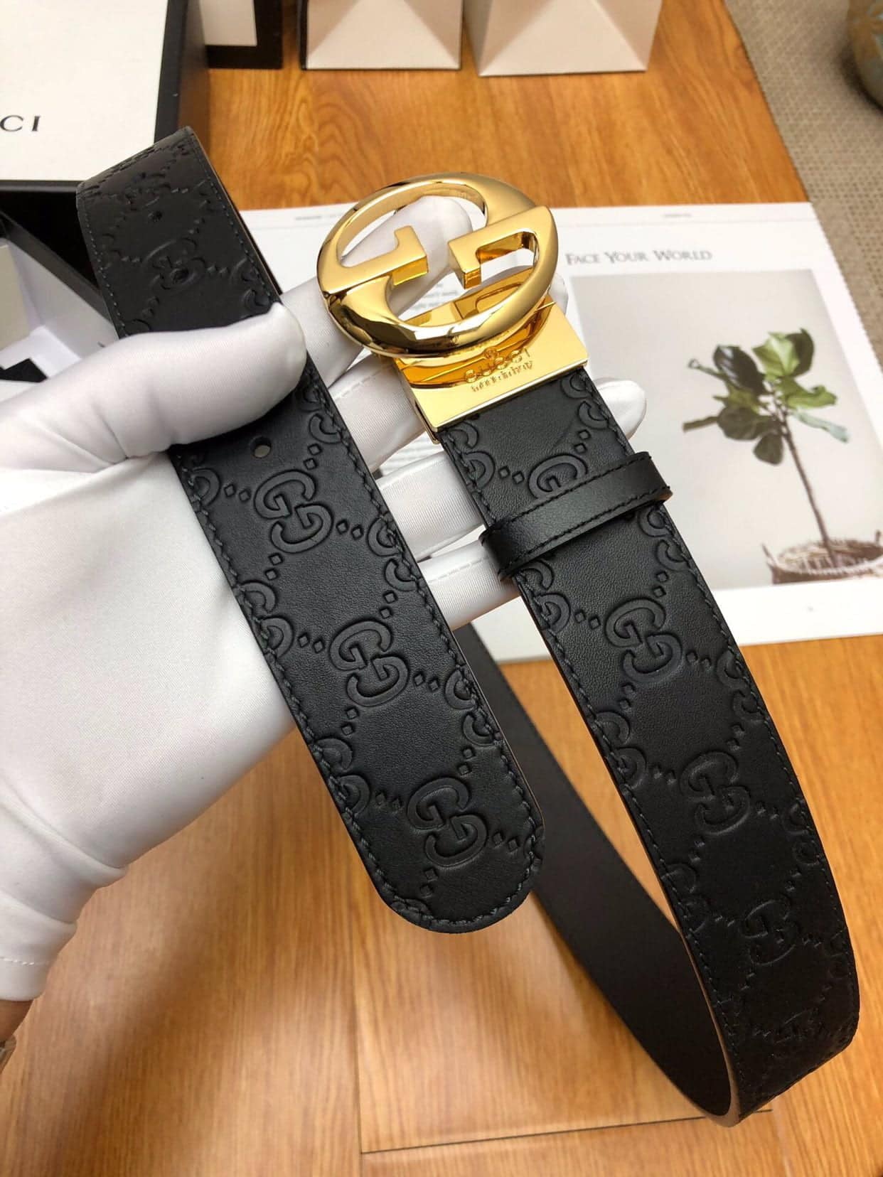 1:1 Replica Gucci GG Marmont Reversible Belt Black, Women Belt - Image 6