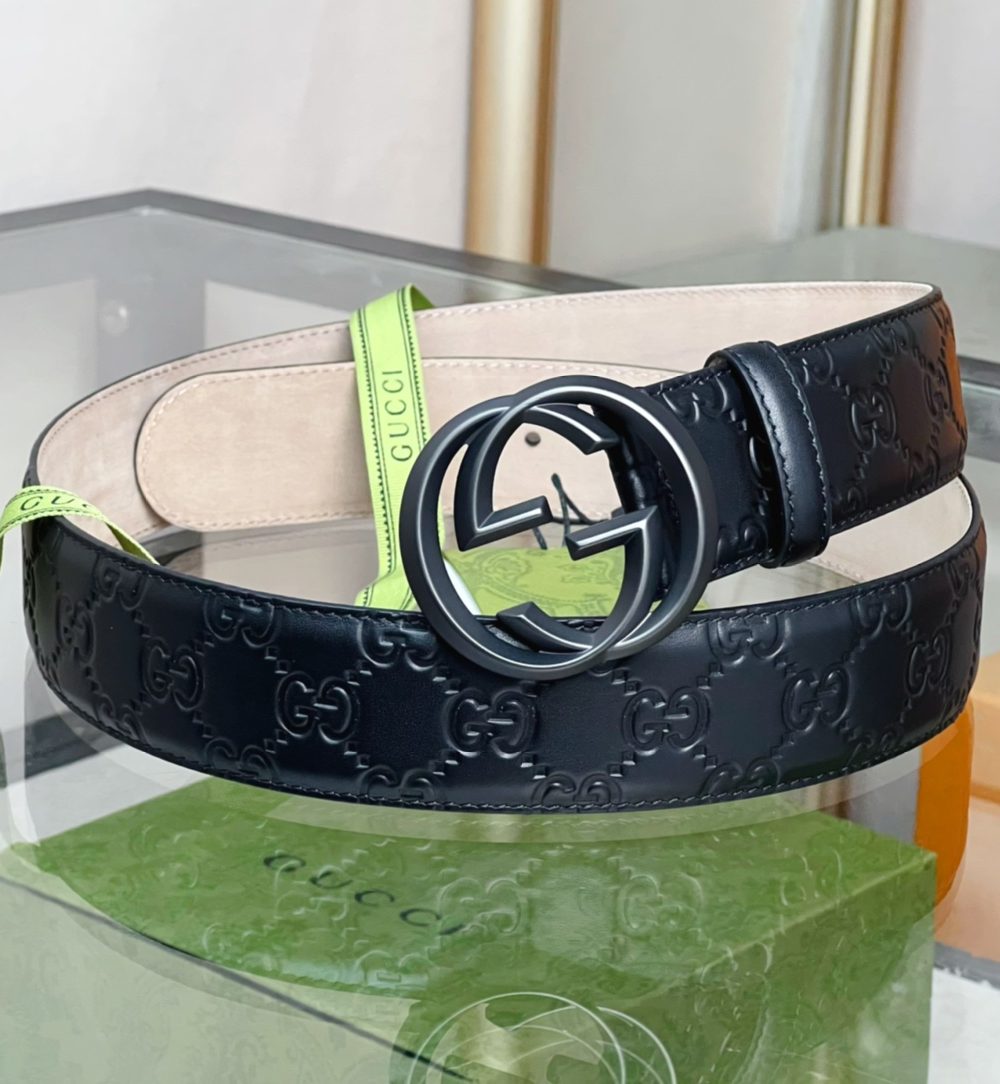 1:1 Replica Gucci GG Marmont Reversible Belt Black, Women Belt
