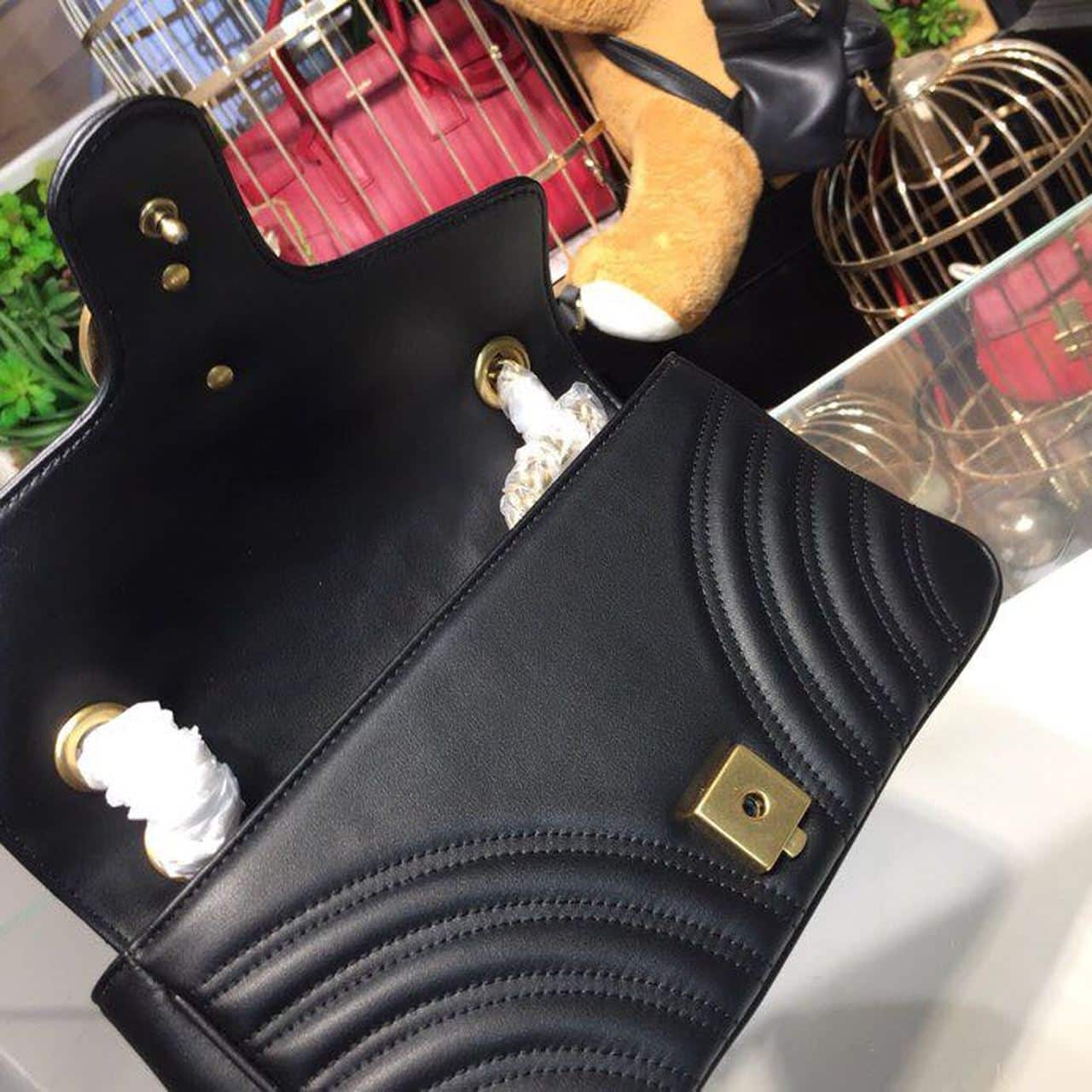 1:1 Replica Gucci GG Marmont Small Matelassé Shoulder Bag Black For Women 10in/25cm 443497 DTDIT 1000 - Image 7