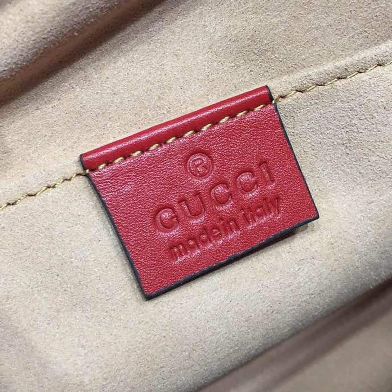 1:1 Replica Gucci GG Marmont Small Matelassé Shoulder Bag Hibiscus Red Matelassé Chevron For Women 9.5in/24cm GG 447632 DTD1T 6433 - Image 9
