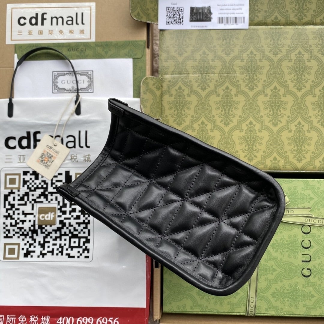 1:1 Replica Gucci GG Marmont Small Tote Bag Black Matelasses For Women 10.4in/26.5cm GG 681483 UM8BN 1000 - Image 4