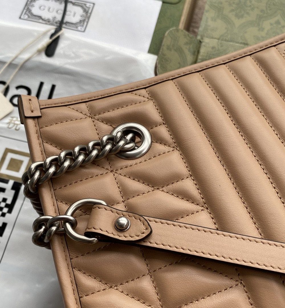 1:1 Replica Gucci GG Marmont Small Tote Bag Brown For Women 10.2in/26.5cm GG