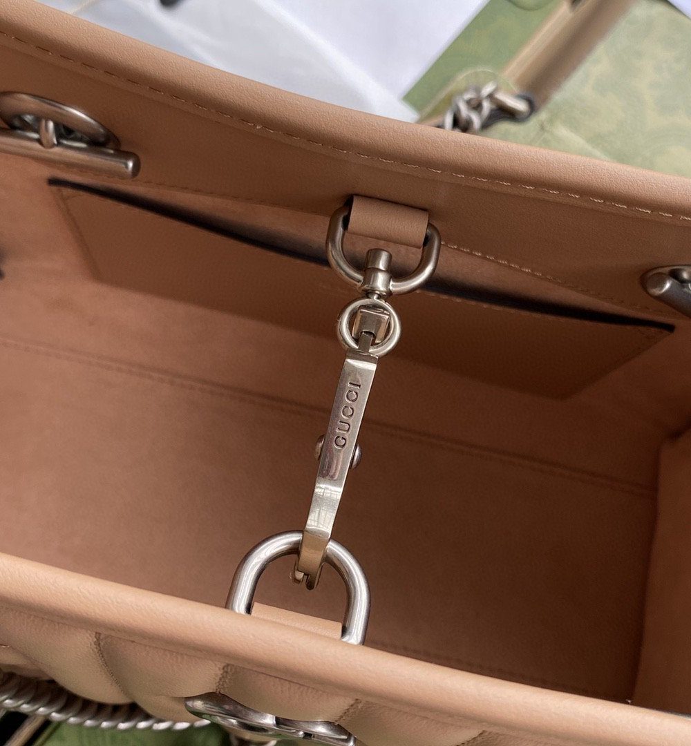 1:1 Replica Gucci GG Marmont Small Tote Bag Brown For Women 10.2in/26.5cm GG