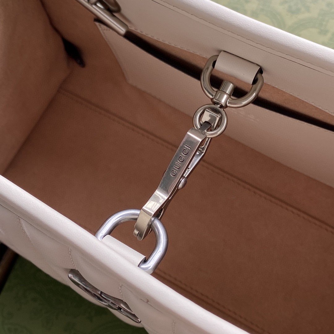 1:1 Replica Gucci GG Marmont Small Tote Bag White Matelasses For Women 10.4in/26.5cm GG - Image 7