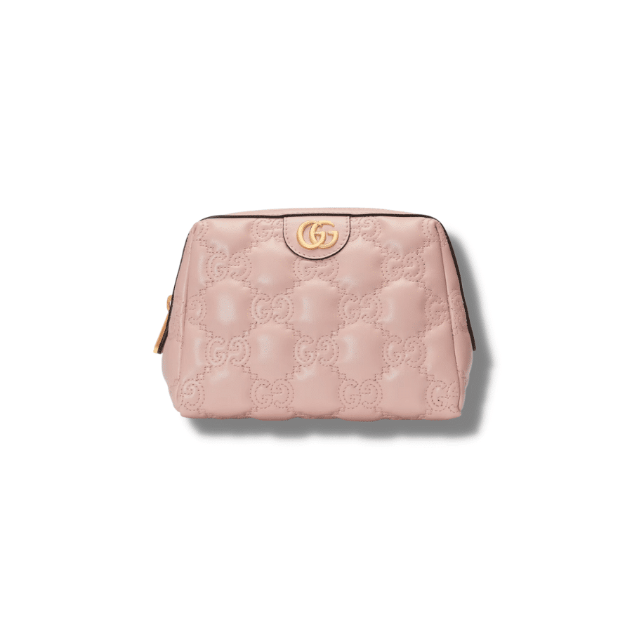 1:1 Replica Gucci GG Matelassé beauty case for women Light Pink 6.3in/16cm - 26047 UM8IG 5909