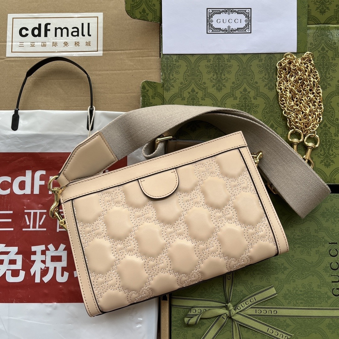 1:1 Replica Gucci GG Matelassé Small Bag Beige For Women, Women's Bags 10.2in/26cm GG - Image 5
