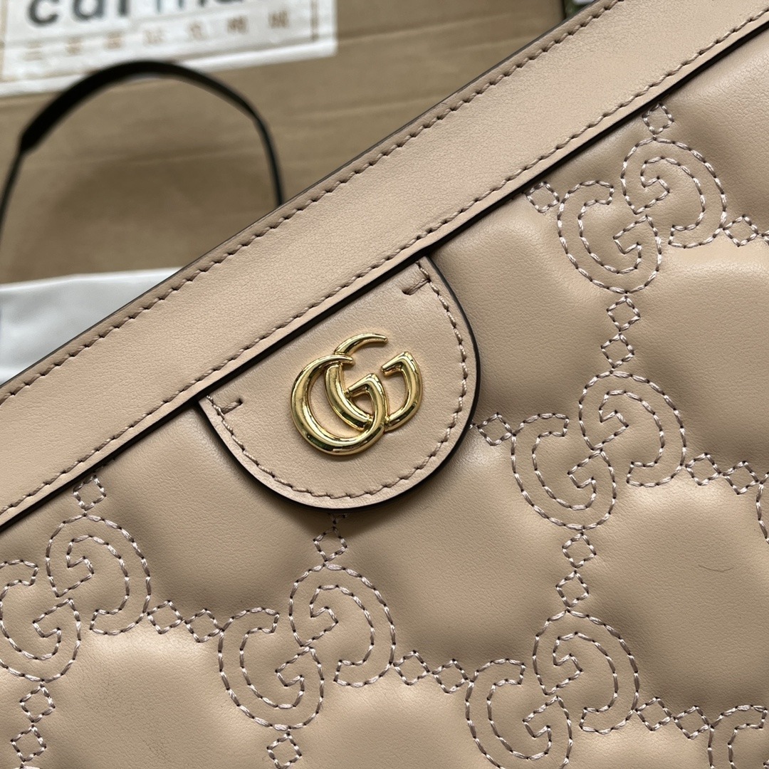 1:1 Replica Gucci GG Matelassé Small Bag Beige For Women, Women's Bags 10.2in/26cm GG - Image 4