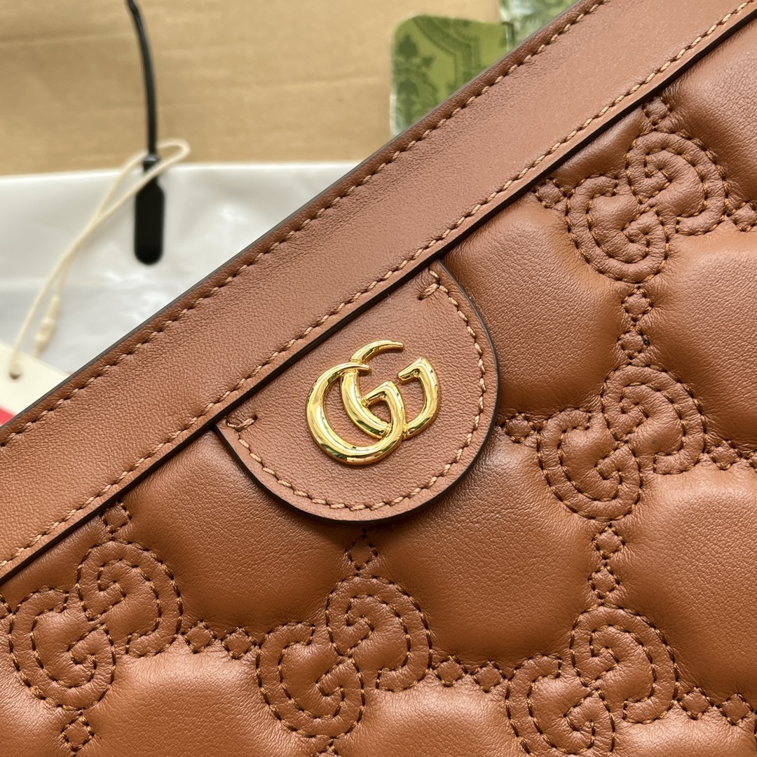 1:1 Replica Gucci GG Matelassé Small Bag Brown For Women, Women's Bags 10.2in/26cm GG 702200 UM8HG 2595 - Image 6