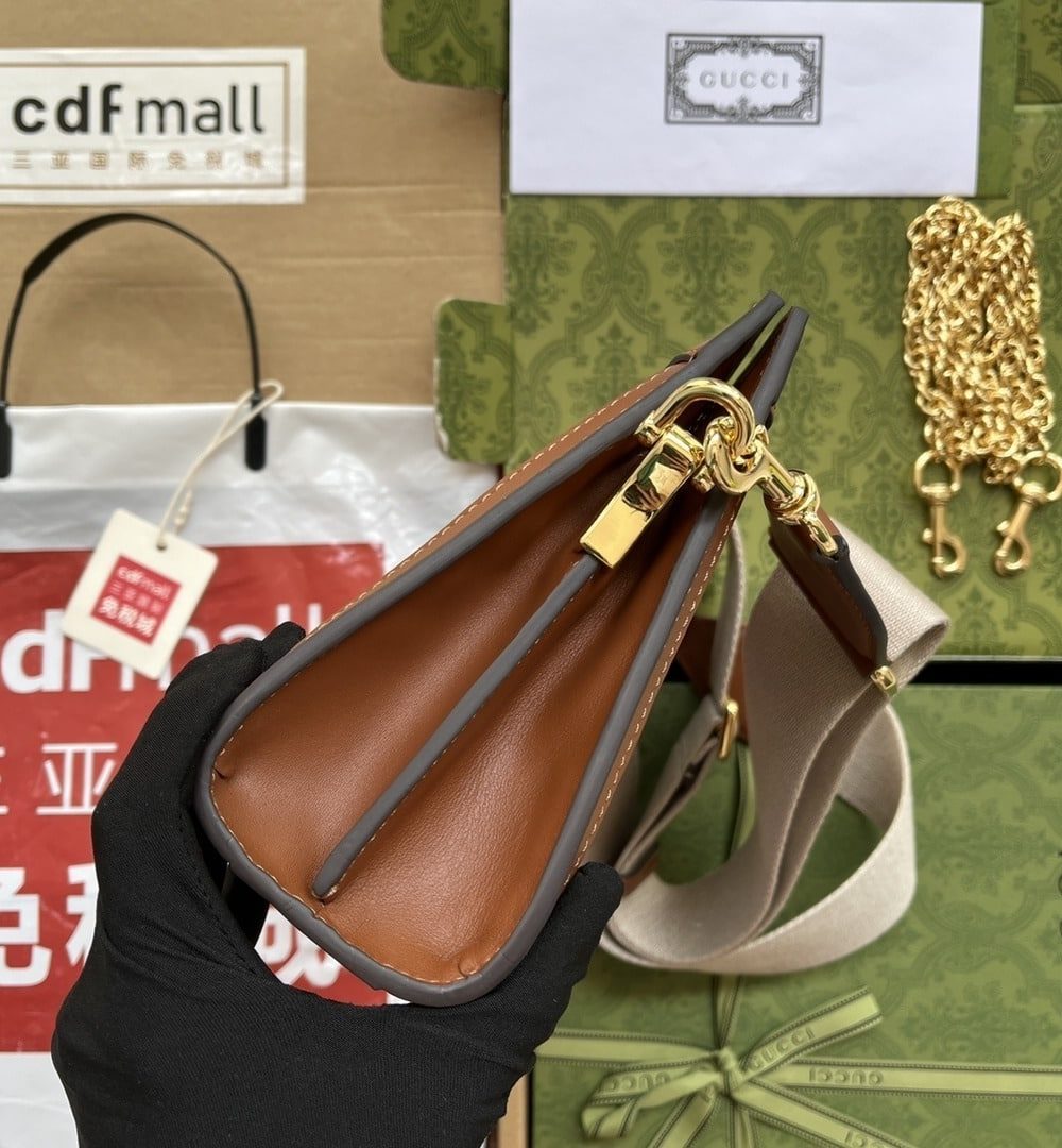 1:1 Replica Gucci GG Matelassé Small Bag Brown For Women, Women's Bags 10.2in/26cm GG 702200 UM8HG 2595