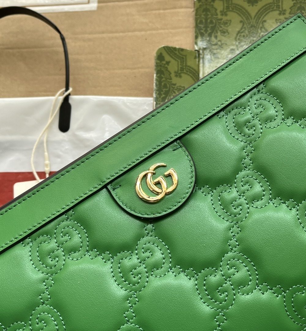 1:1 Replica Gucci GG Matelassé Small Bag Green For Women, Women's Bags 10.2in/26cm GG