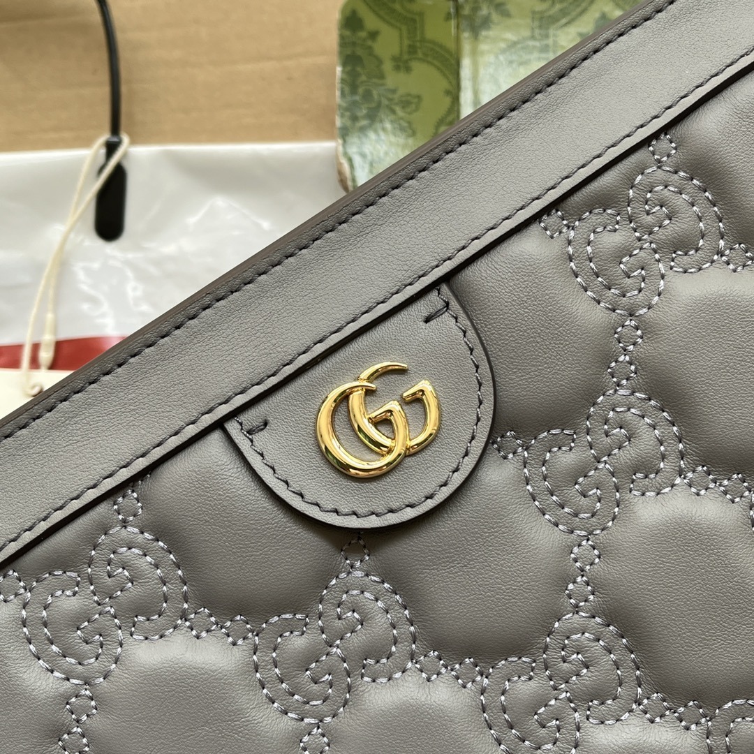 1:1 Replica Gucci GG Matelassé Small Bag Grey For Women, Women's Bags 10.2in/26cm GG 702200 UM8HG 1563 - Image 6