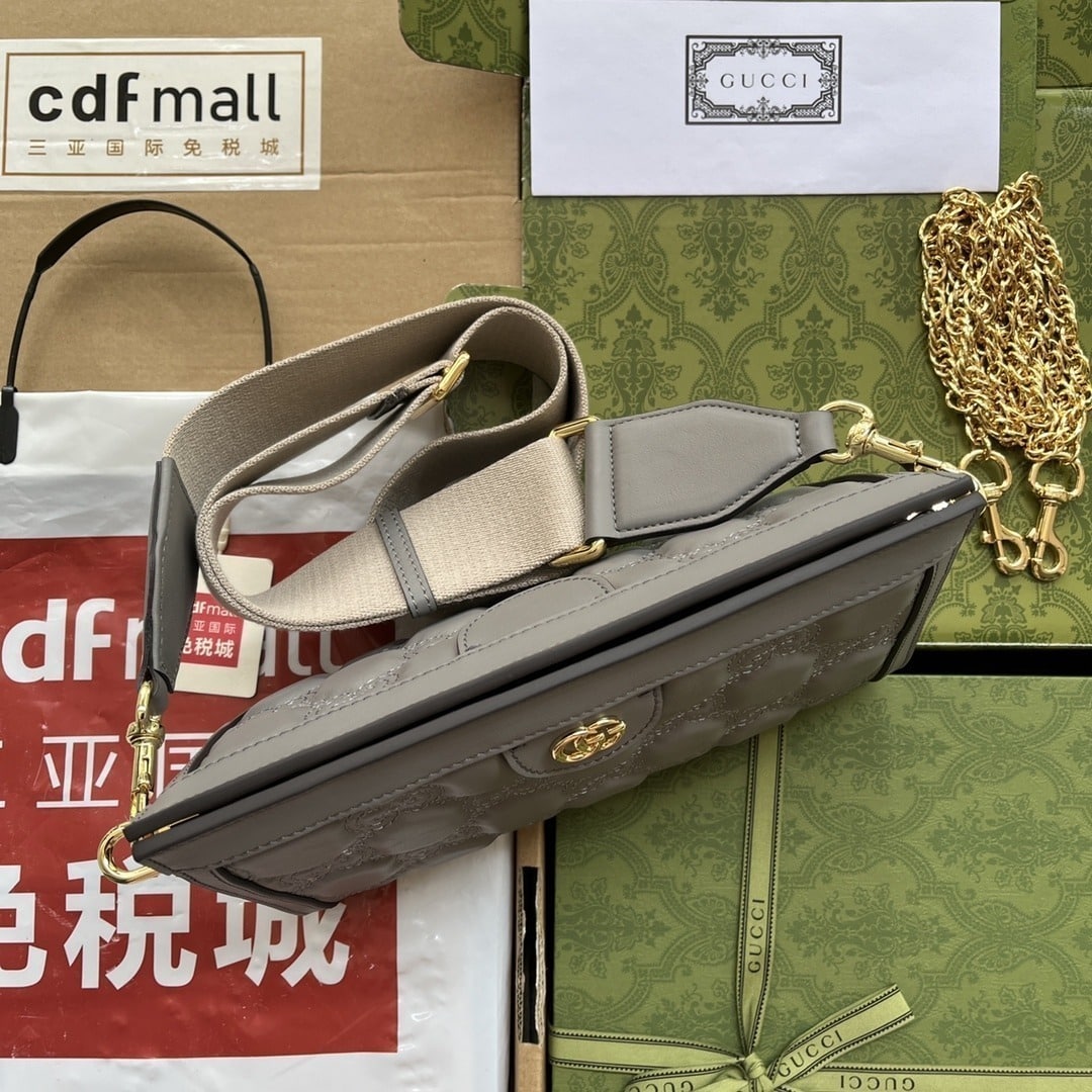 1:1 Replica Gucci GG Matelassé Small Bag Grey For Women, Women's Bags 10.2in/26cm GG 702200 UM8HG 1563 - Image 7
