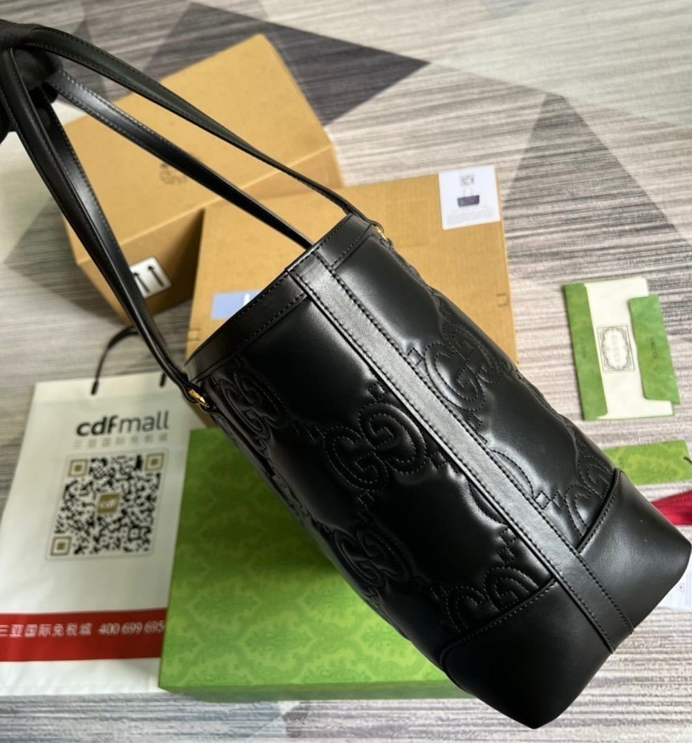 1:1 Replica Gucci GG Medium Tote Black For Women, Women's Bags 15in/38cm GG 631685 UM8IG 1000