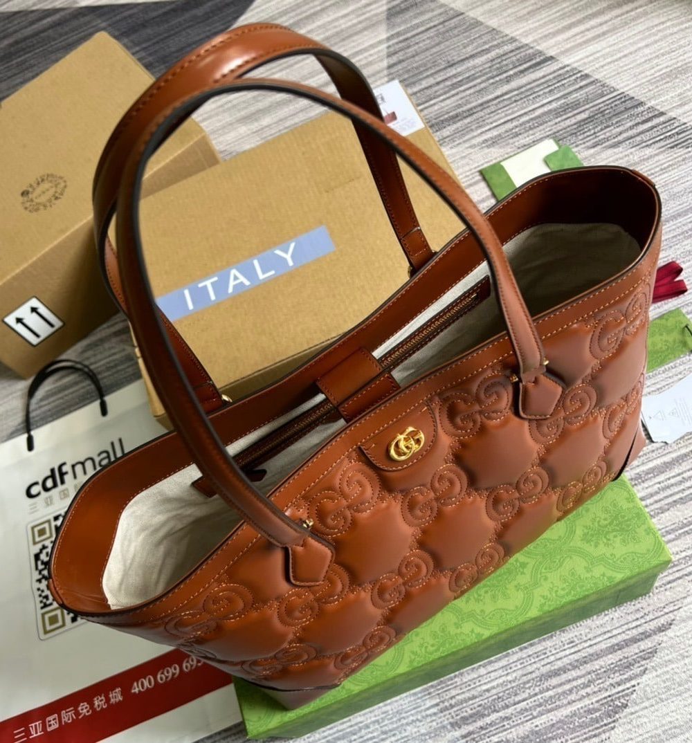 1:1 Replica Gucci GG Medium Tote Brown For Women, Women's Bags 15in/38cm GG 631685 UM8IG 2546