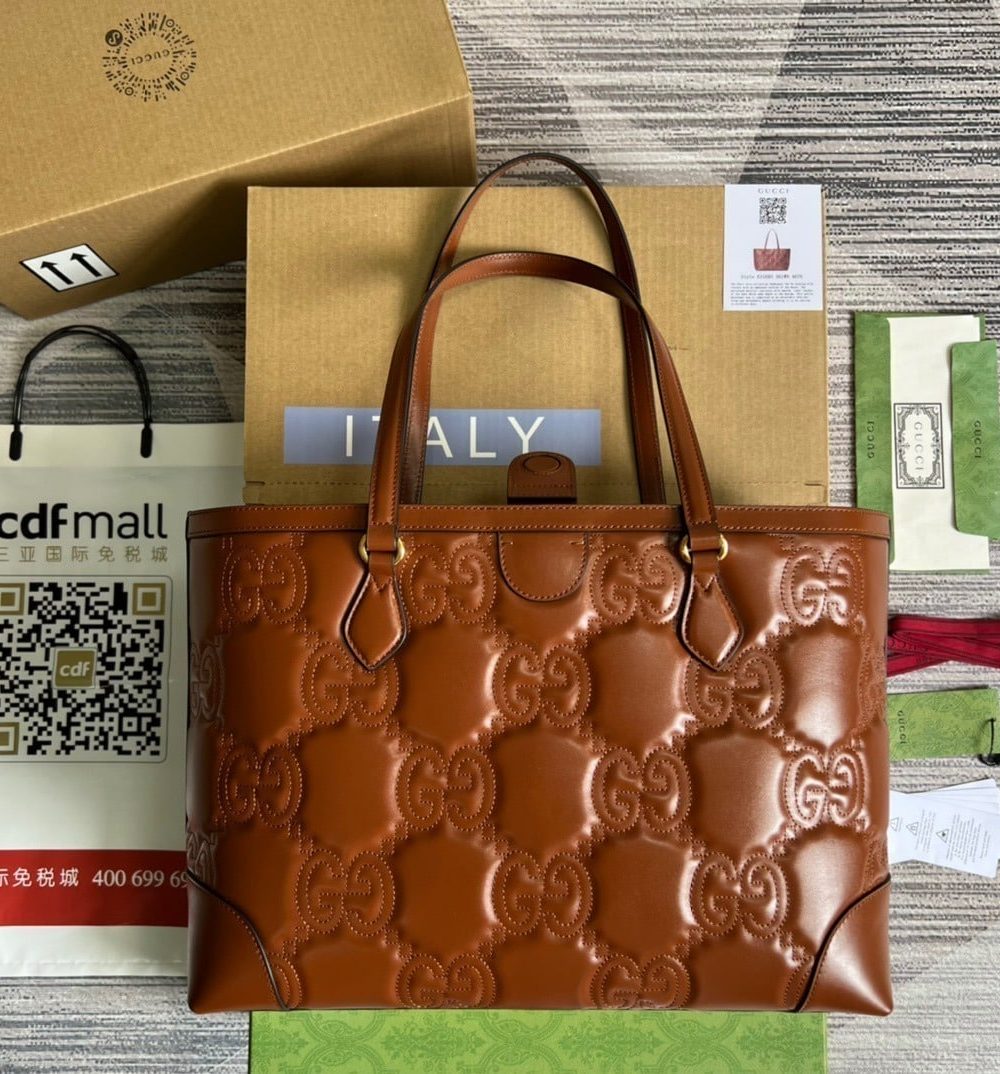 1:1 Replica Gucci GG Medium Tote Brown For Women, Women's Bags 15in/38cm GG 631685 UM8IG 2546