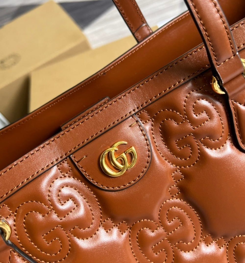 1:1 Replica Gucci GG Medium Tote Brown For Women, Women's Bags 15in/38cm GG 631685 UM8IG 2546