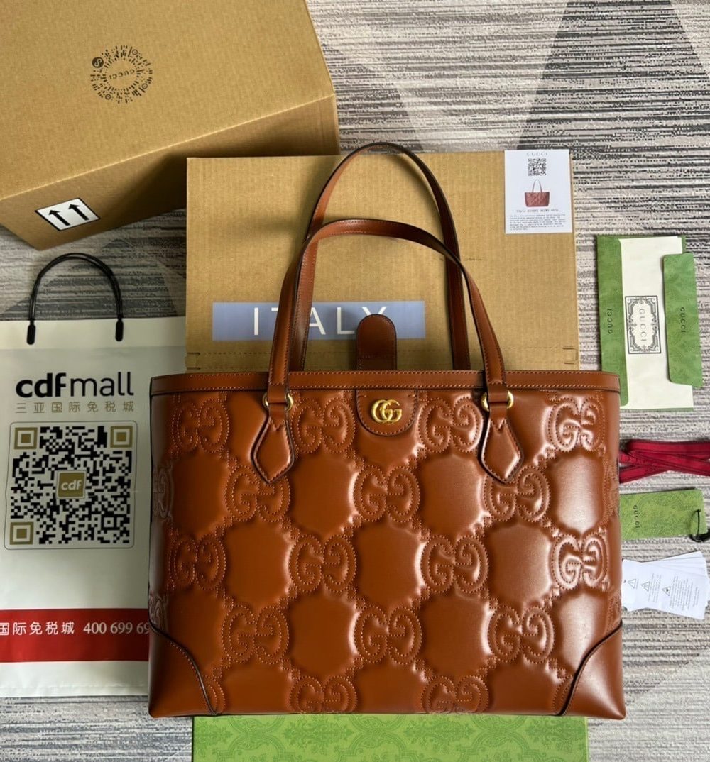 1:1 Replica Gucci GG Medium Tote Brown For Women, Women's Bags 15in/38cm GG 631685 UM8IG 2546