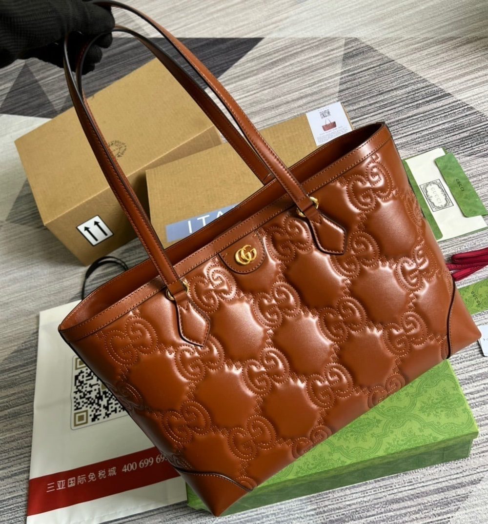 1:1 Replica Gucci GG Medium Tote Brown For Women, Women's Bags 15in/38cm GG 631685 UM8IG 2546