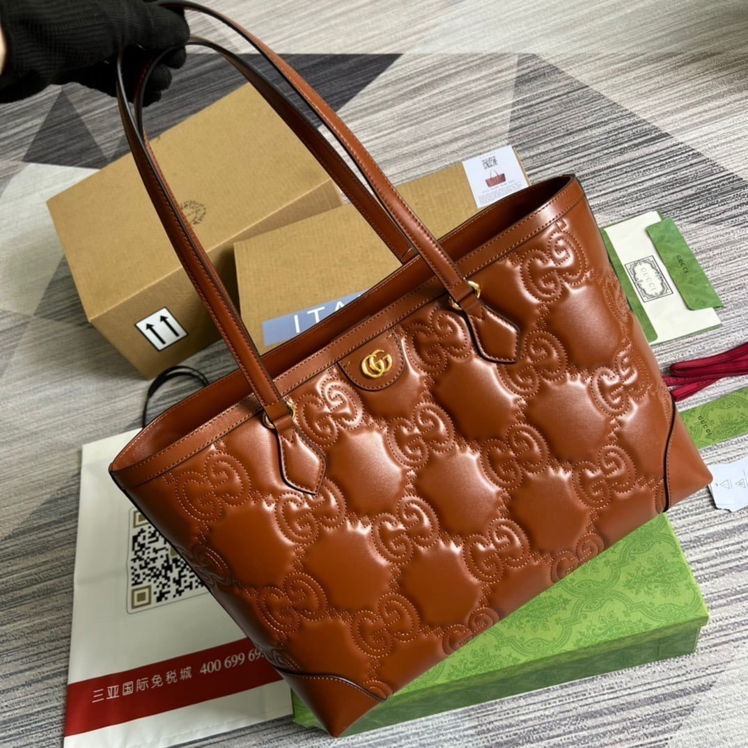 1:1 Replica Gucci GG Medium Tote Brown For Women, Women's Bags 15in/38cm GG 631685 UM8IG 2546 - Image 4