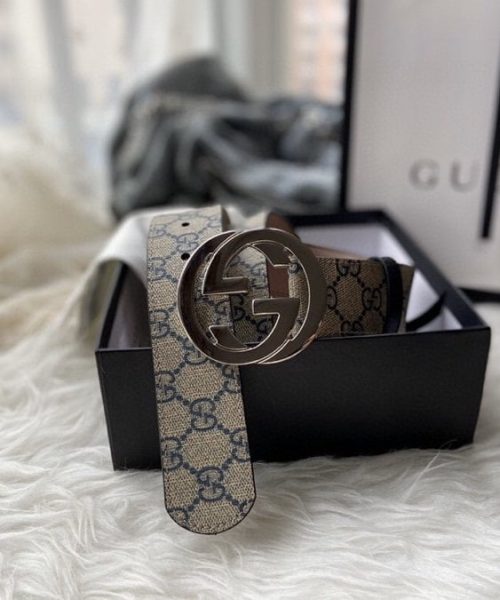 1:1 Replica Gucci GG Supreme Belt With G Buckle Beige, Women Belt ‎‎411924 KGDHN 4075