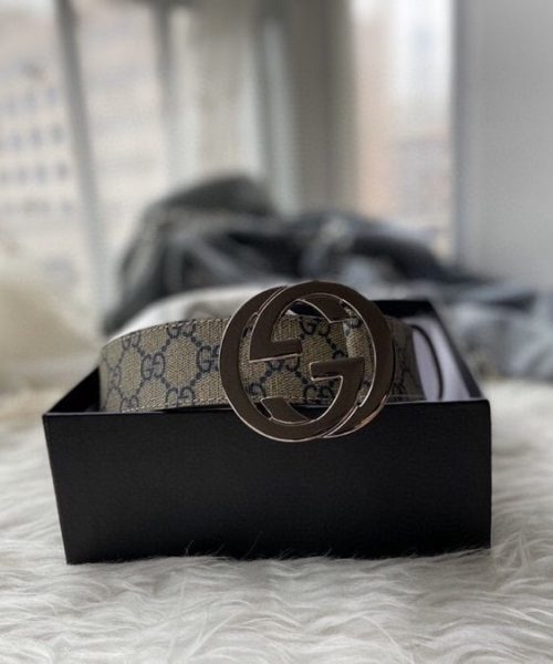 1:1 Replica Gucci GG Supreme Belt With G Buckle Beige, Women Belt ‎‎411924 KGDHN 4075